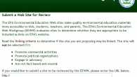 Submit Your Web Site to the Environmental Education Web Workgroup Did you know that the EPA’s Environmental Education Web Workgroup (EEWW) meets monthly to evaluate web sites (potentially yours) to supplement the EPA’s environmental education Web content?...